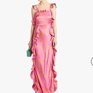 Tanya Taylor Pink Ruffle Maxi